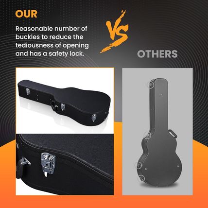 AW Acoustic Guitar Case Hard Dreadnought 41 Inch Wooden Hardshell Carrying Case