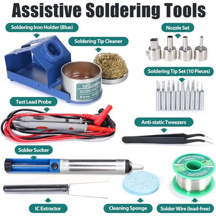 YIHUA 853D 2A USB SMD Hot Air Rework Soldering Iron Station, DC Power Supply 0-1