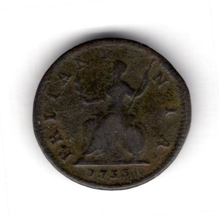 Great Britain. George II. Farthing 1735. dy16739