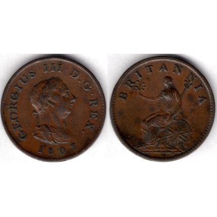 Great Britain. George III. Farthing 1807. dy23491