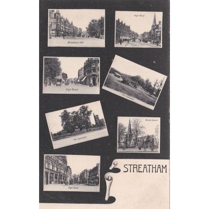 ED 166 STREATHAM MULTI VIEW . PRINTED POSTCARD