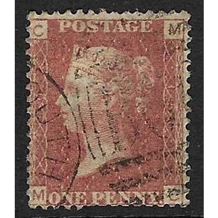 GB 1858 QUEEN VICTORIA 1d RED PLATE 150 OF USED SG43/44 " MC "