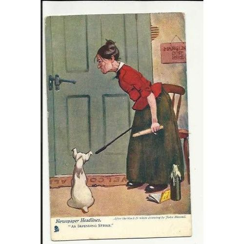 764 "AN IMPENDING STRIKE" Newspaper Headlines Tuck Oilette Postcard