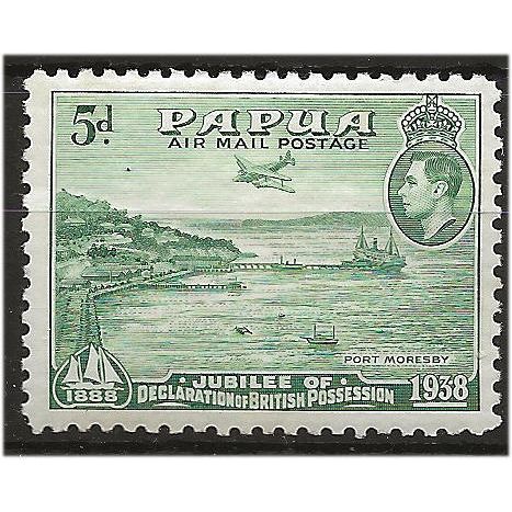Papua 1938 SG160 5d Green 50th Anniversary Mounted Mint . ..