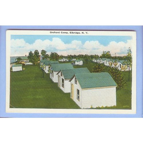 New York Elbridge Orchard Camp View Small Wooden Buildings On Large Grassy~132