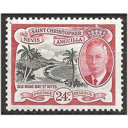 St Kitts-Nevis 1952 SG101 24c Black & Carmine-Red Unmounted Mint . .. .