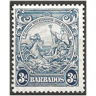 Barbados 1947 SG252c 3d Blue Mounted Mint . .. .