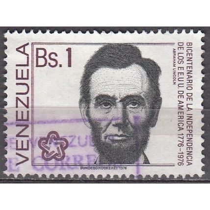 Venezuela 1976 Michel 2051 O Cote (2005) 0.50 Euro Abraham Lincoln