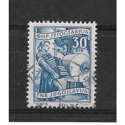 Yugoslavia.SG712 30d Girl Printer (Blue).Fine Used.Feb23