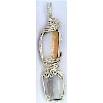 Australian Opal Sterling Silver Wire Wrap Gemstone Pendant 5