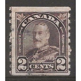 Canada 1931 SG308 2c Deep Brown IMP x Perf 8.5 Coil Stamp Fine Used ..