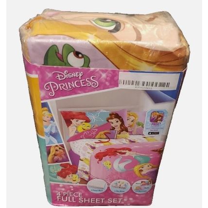 DISNEY 2016 PRINCESS BEDAZZLING PRINCESS FULL SHEETS SET~NEW~ARIEL~TIANA~AURORA+