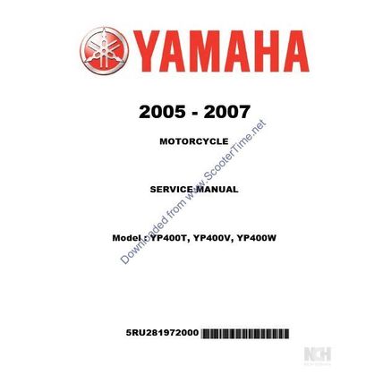YAMAHA YP400T YP400V YP400W SERVICE MANUAL SCOOTER 390 PAGES IN ENGLISH