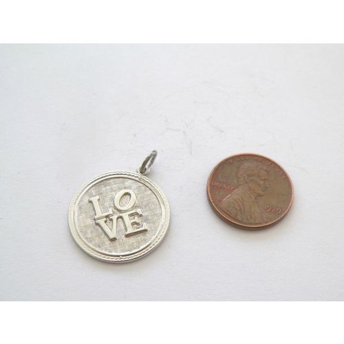 UNUSED 22MM STERLING SILVER LOVE CHARM/PENDANT*NO RESERVE