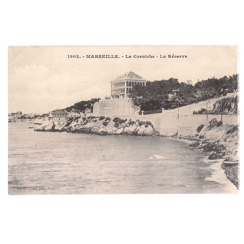 LA CORNICHE, MARSEILLE, FRANCE unused vintage postcard /