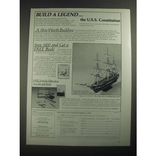 1987 Model Expo U.S.S. Constitution model Ad - Build a Legend