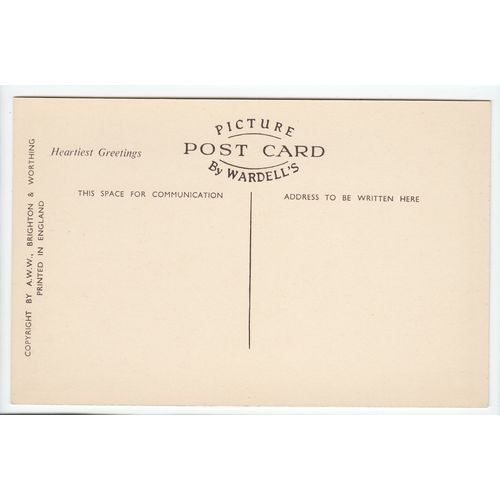 Sea Front Marine Parade Looking East Worthing West Sussex Postcard Wardles