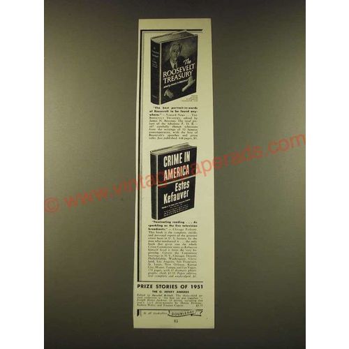 1951 Doubleday Ad - The Roosevelt Treasury and Crime in America