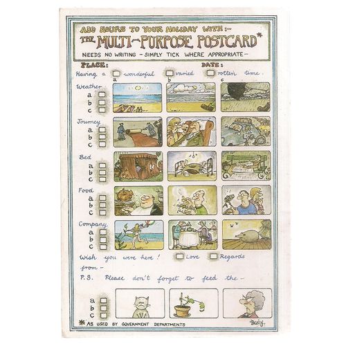 multi-purpose....HOLIDAY, humour. unused postcard by J.Arthur Dixon PHU/24863 #