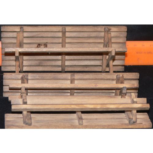 1:12th Doll Dollshouse Slatted Garden Picnic Table with 2 Benches