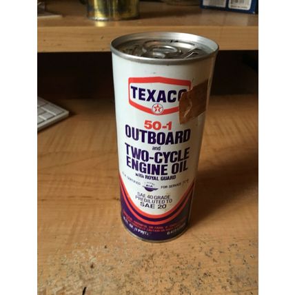 Vintage Texaco or Mobil 50-1 Outboard motor oil can - 1980s