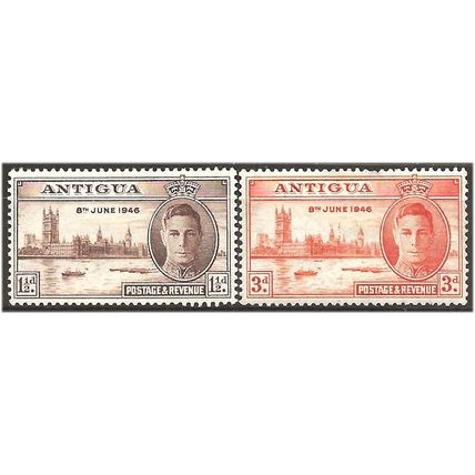 Antigua 1946 Victory Set SG110-111 Mounted Mint .. .