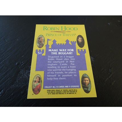 1991 Topps Robin Hood Prince of Thieves Card # 51 Make Way For The Beggar!