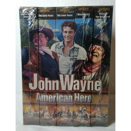 John Wayne VHS Collector Series 5 "American Hero" - (5) VHS Tapes - SEALED!