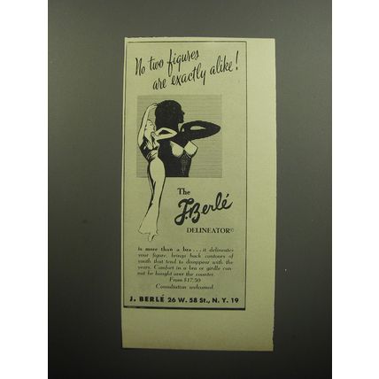 1957 J. Berle Delineator Bra Ad - No two figures are exactly alike