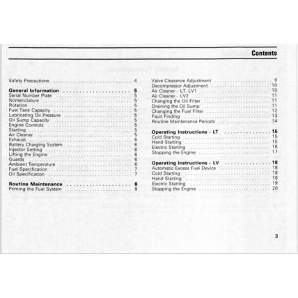 Lister Petter LT LV Operators Handbook 1991 02708186 PDF