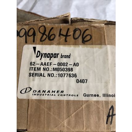 NEW DANAHER CONTROLS 62-AAEF-0002-A0,DYNAPAR M050398 ENCODER ROTARY2PPR,BC