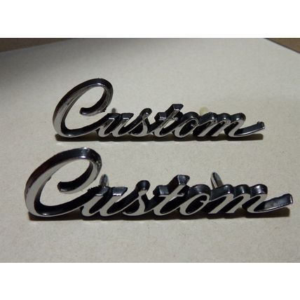 1968 Chrysler Newport Custom Emblems Pair OEM 2842795