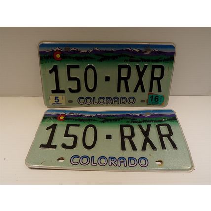 Colorado License Plates Pair 150 - RXR