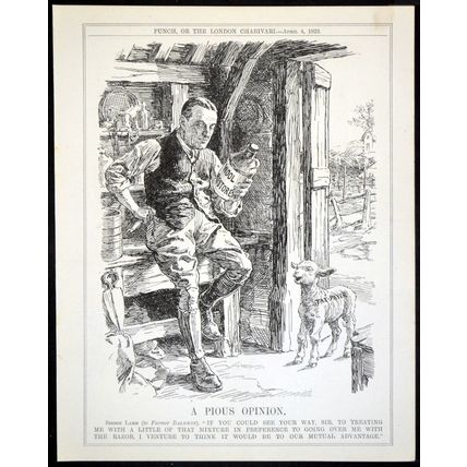 A PIOUS OPINION 1923 John Bernard Partridge Stanley Baldwin PUNCH CARTOON PAGE