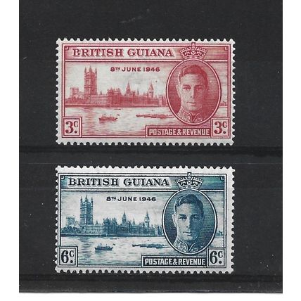 BritishGuiana.Victory set of 2.Mounted Mint.Jan25