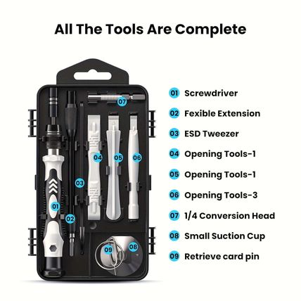 115-in-1 Precision Screwdriver Set, 115-in-1 Magnetic Repair Tool Kit, Anti-Slip