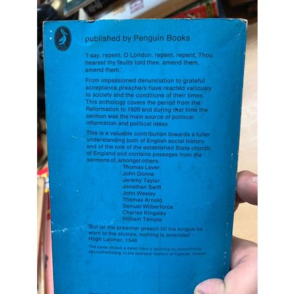 1970 "SERMONS AND SOCIETY - AN ANGLICAN ANTHOLOGY" RELIGIOUS PAPERBACK BOOK (P3)