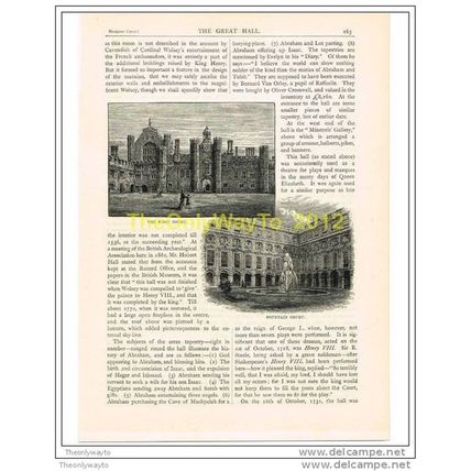 HAMPTON COURT, THE FIRST COURT & FOUNTAIN COURT, BOOK ILLUSTRATION, c1883