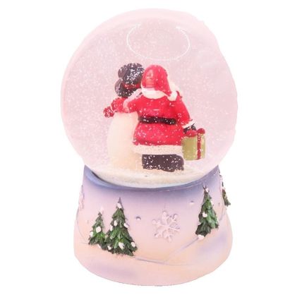 Santa & Snowman Snowglobe 14 CM Musical We Wishy You a Merry Christmas Gift