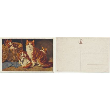 Cat Art Painting Henriëtte Ronner-Knip 1920s. PC Otto Gustav Zehrfeld 3 off