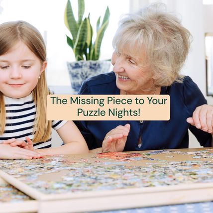 Playvibe 1500 Piece Rotating Puzzle Board with Drawers and Cover - Sturdy Jigsaw