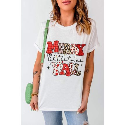 White MERRY Christmas YAll Graphic Crewneck T Shirt