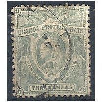 Uganda 1898 SG87 3 Annas Pale Grey Good/Fine Used.