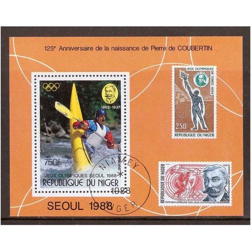 REPUBLIQUE DU NIGER 1988 AIR OLYMPIC GAMES SEOUL MINISHEET VERY FINE USED
