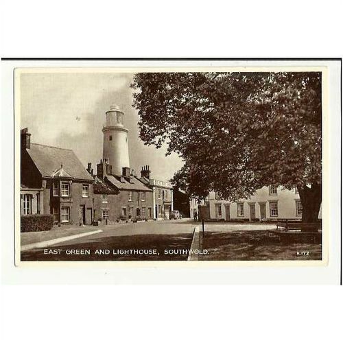 Suffolk SOUTHWOLD East Green & Lighthouse Postcard by Valentine (K.172)