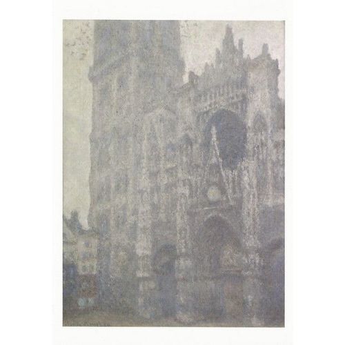 Rouen Cathedral, Facade and the Tour d'Albane. Grey Weather (Claude Monet).