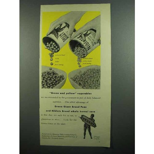 1942 Green Giant Peas & Niblets Corn Ad