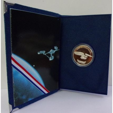 STAR TREK ' 25th ANNIVERSARY SILVER COIN ' U.S.S. ENTERPRISE (1991)