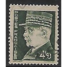 Mi 530: 4 Fr. 50 black-blue-green Definitive Stamp: Marshal Philippe Pétain