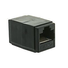 Pack of 2] Cat5e Coupler, Black, RJ45 Female, Unshielded